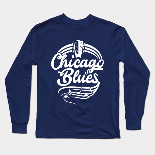 Chicago Blues Long Sleeve T-Shirt by rojakdesigns